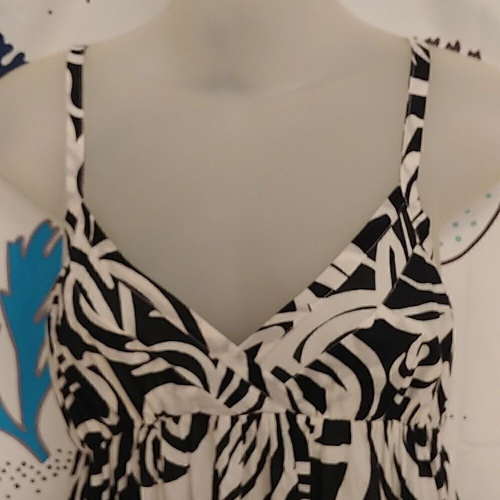 Derek Heart Boho Ivory & Black Cotton Maxi Dress - Picture 3 of 8